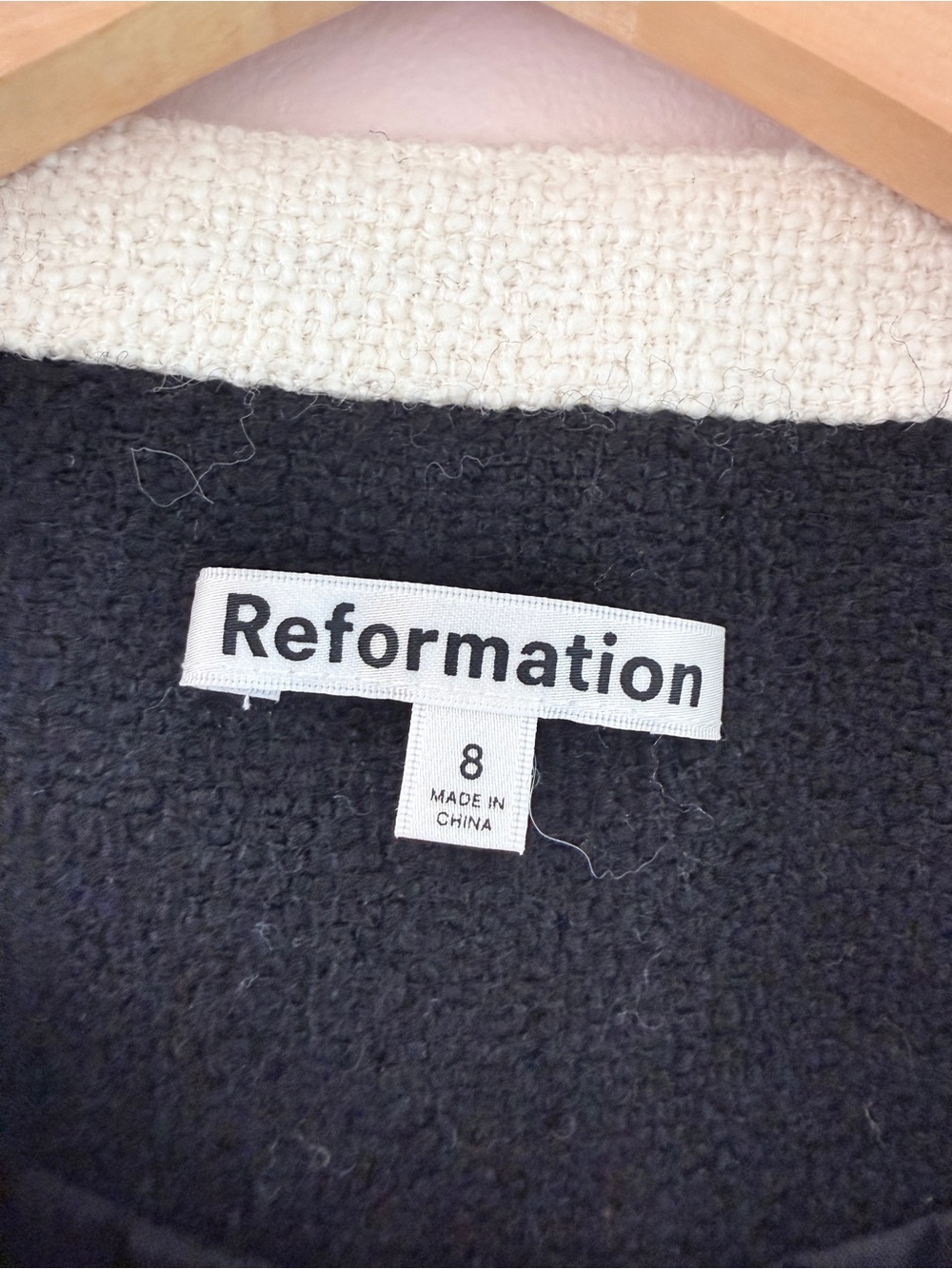 Reformation Black Tweed Wool Blair Crop top and pant set - Picture 5 of 5